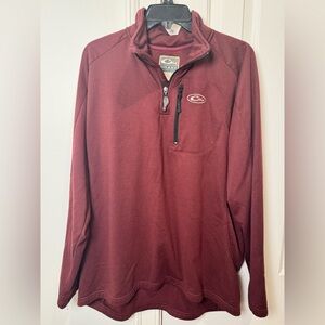 Drake Men's Burgundy Quarter-Zip Jacket